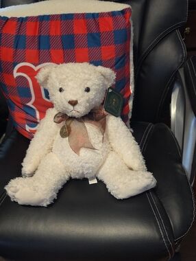 Plush Cream Teddy Bear with Ribbon - Home Accents- Thomas Kincaide